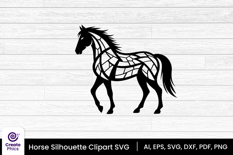 horse silhouette black clipart | animal SVG design
