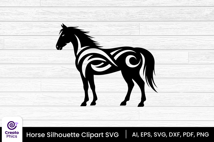 horse silhouette black clipart | animal SVG design
