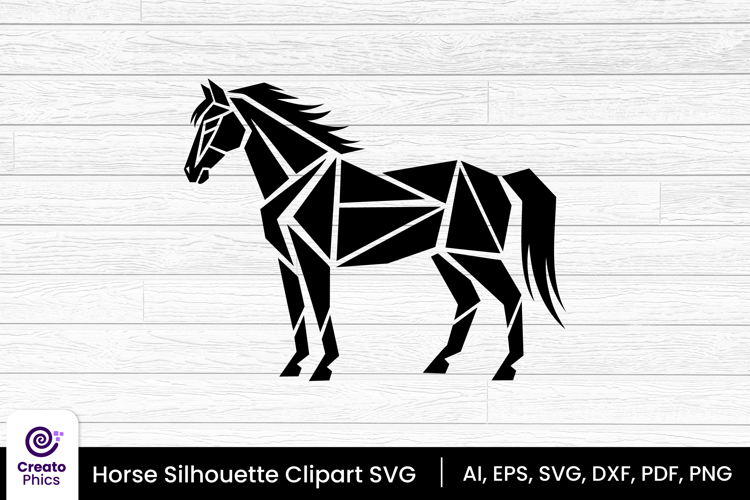 horse silhouette black clipart | animal SVG design