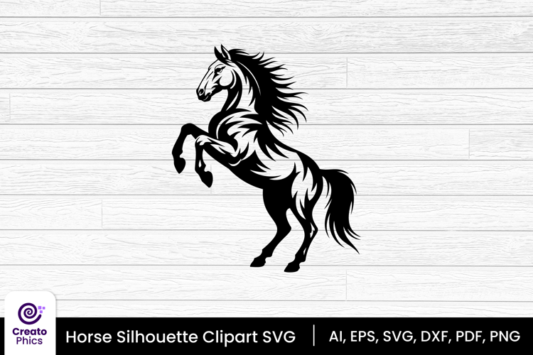 horse silhouette black clipart | animal SVG design
