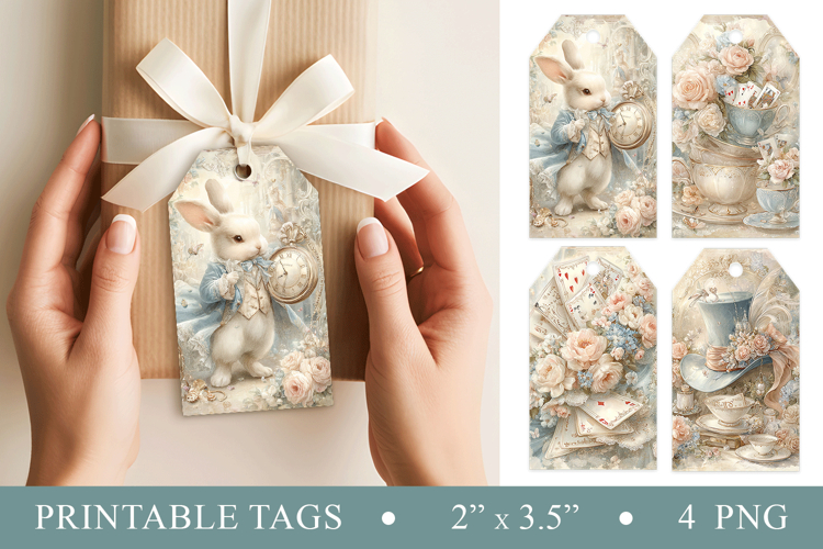 Alice Style Printable Gift Tags Set