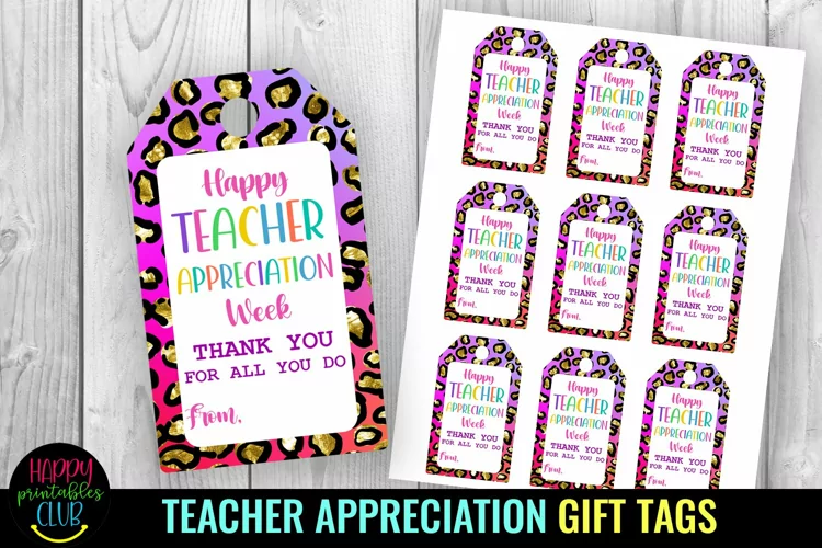 Happy Teacher Appreciation Gift Tag I Teacher Appreciation