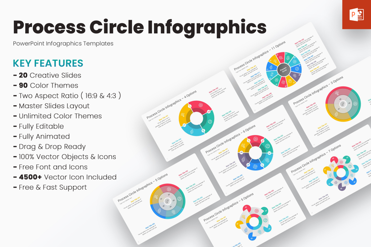 Process Circle Infographics PowerPoint Templates