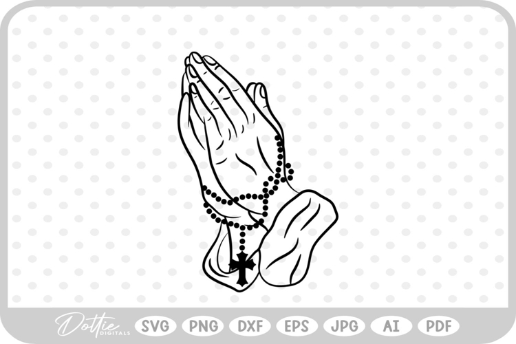 Praying Hands Vector Image 2