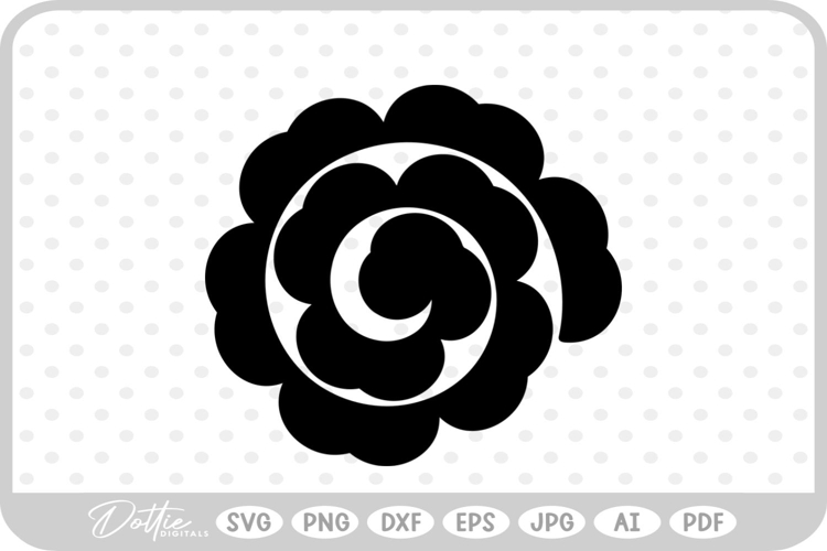 Rolled Paper Flower Template SVG PNG DXF