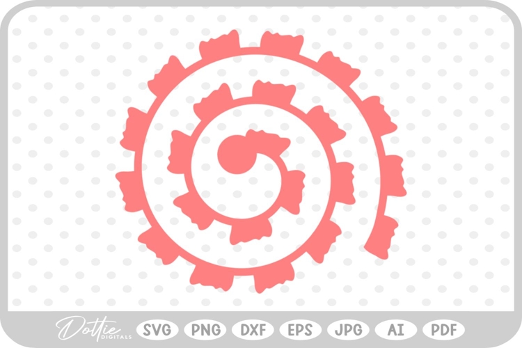Rolled Paper Flower SVG PNG DXF