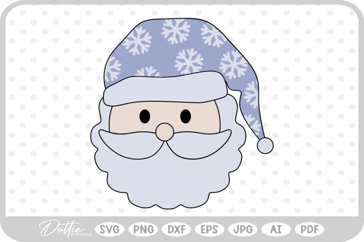Santa Father Christmas Face SVG PNG DXF