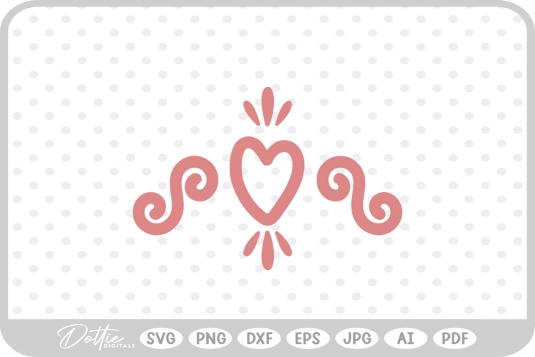 Heart Swirl Shape Decorative SVG PNG DXF