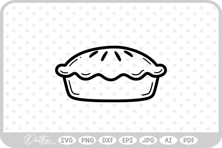 Pie Outline Icon Food Baking Cooking SVG PNG DXF