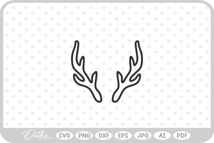 Antlers Deer Stag Hunting Christmas Reindeer SVG PNG DXF