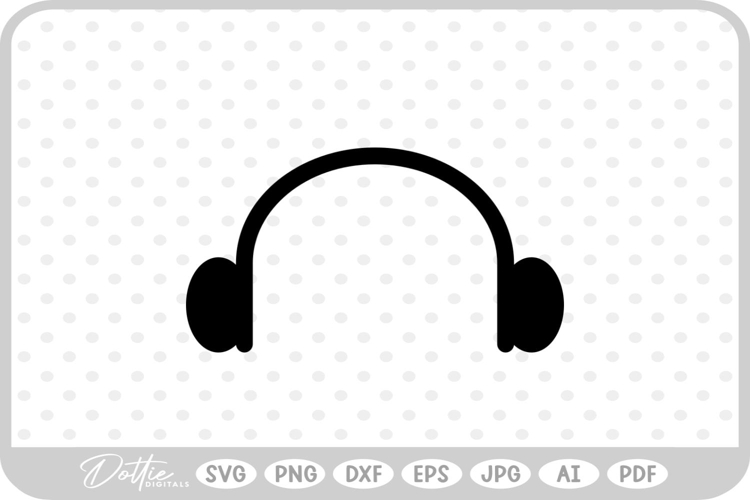 Headset Headphones Music Ear SVG PNG DXF
