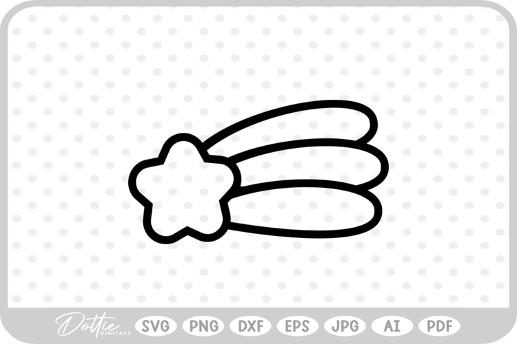 Star Shooting Shape Sky Night Space SVG PNG DXF