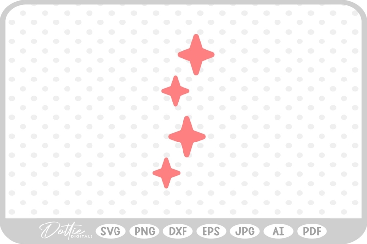 Sparkle Star Shape Cluster Space SVG PNG DXF
