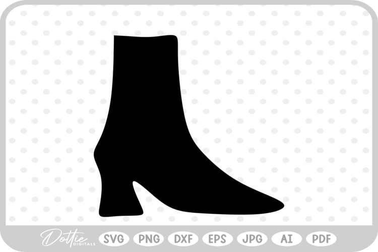Heeled Boot SVG PNG DXF