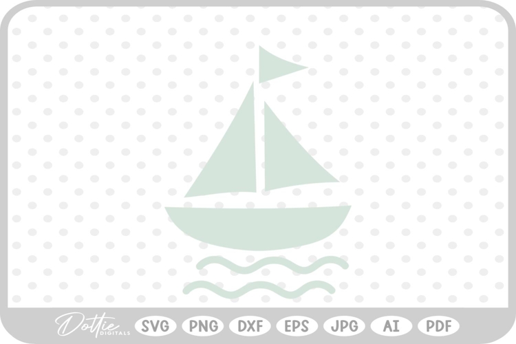 Sailing Boat SVG PNG DXF