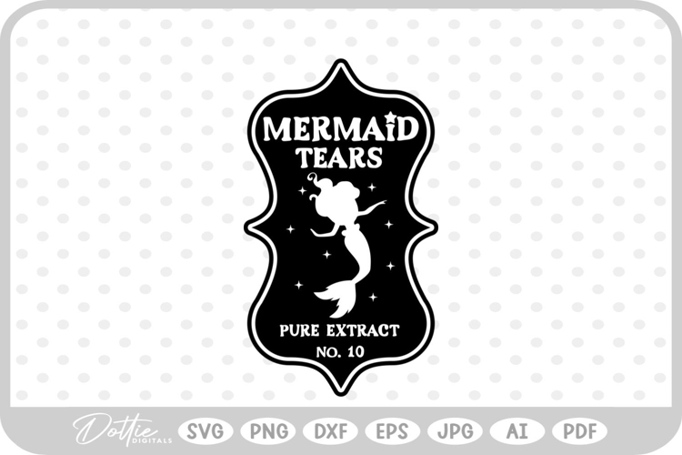 Mermaid Tears Potion Bottle Label Halloween Witch SVG PNG