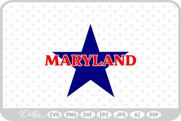 Maryland Star USA State America SVG PNG DXF