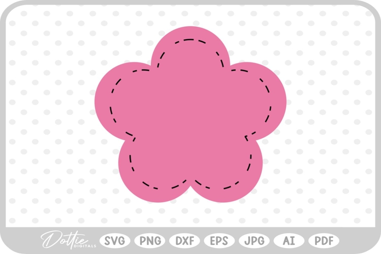 Stitched Flower SVG PNG DXF
