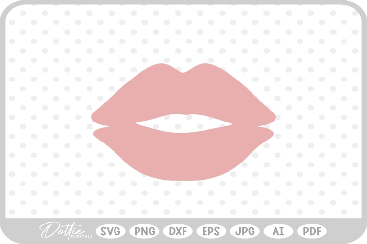 Lips Lipstick Stain Kiss Valentines Day SVG PNG DXF