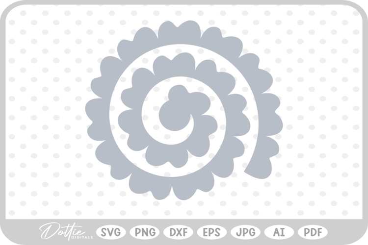 Rolled Paper Flower SVG PNG DXF