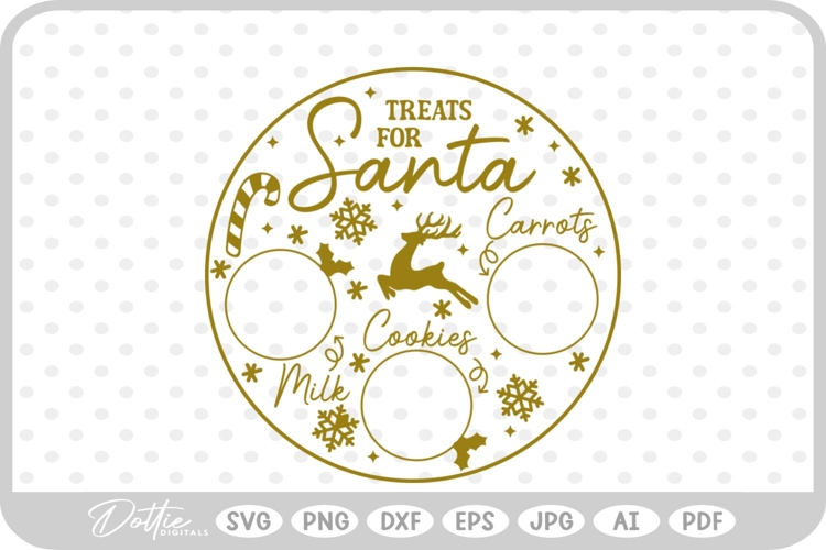 Plate For Santa Reindeers Christmas Eve Milk Cookies SVG PNG