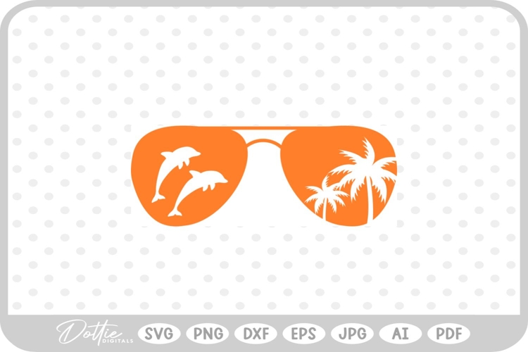Dolphin Sunglasses SVG PNG DXF
