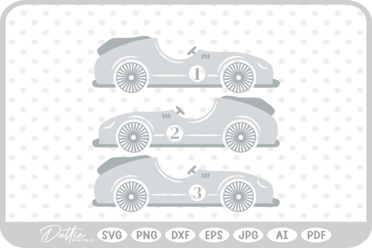 Race Car SVG PNG DXF