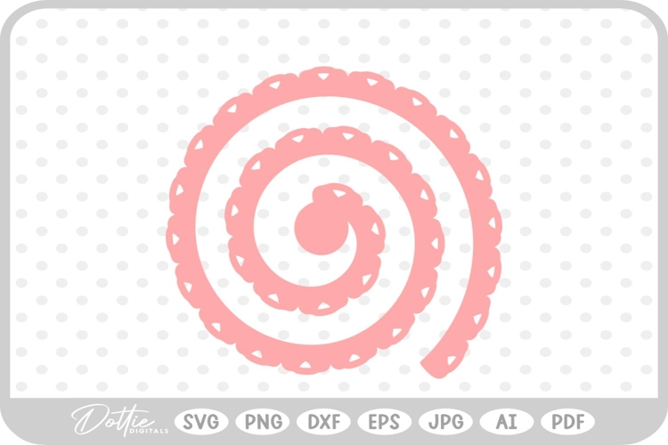 Rolled Paper Flower Template SVG PNG DXF