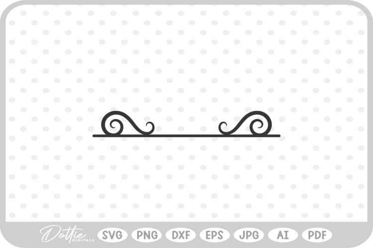 Decorative Swirl Shape Border Flourish SVG PNG DXF