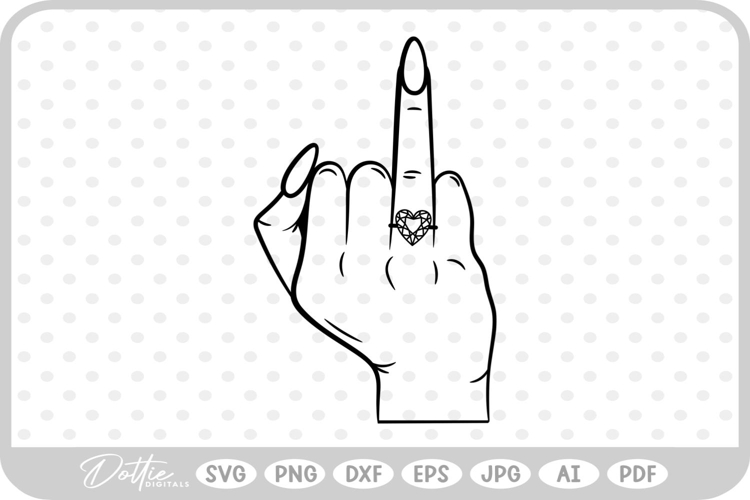 Bride Finger Engagement Wedding Ring Love SVG PNG DXF