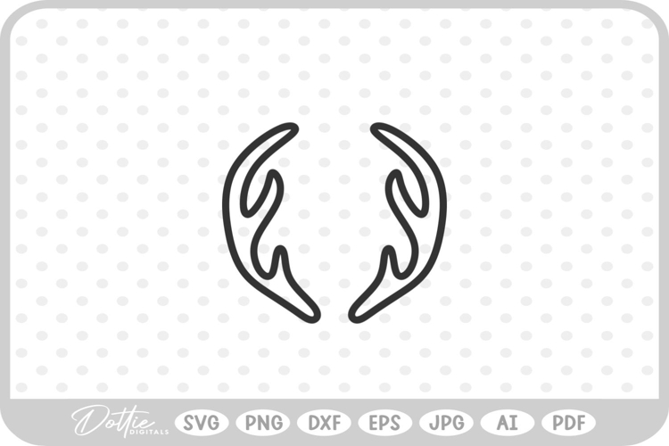 Antlers Deer Stag Hunting Christmas Reindeer SVG PNG DXF