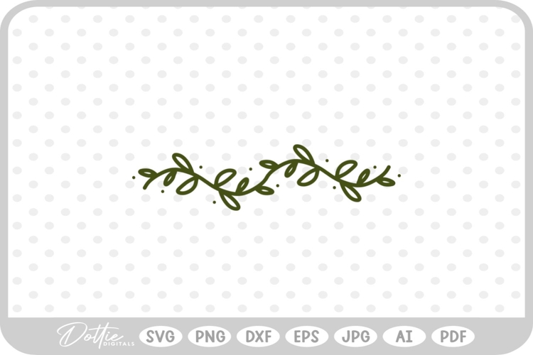 Botanical Hand Drawn Vine Doodle Nature SVG PNG DXF