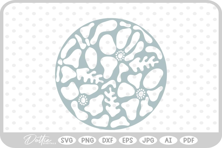 Abstract Flower Pattern Wavy Boho Botanic SVG PNG DXF