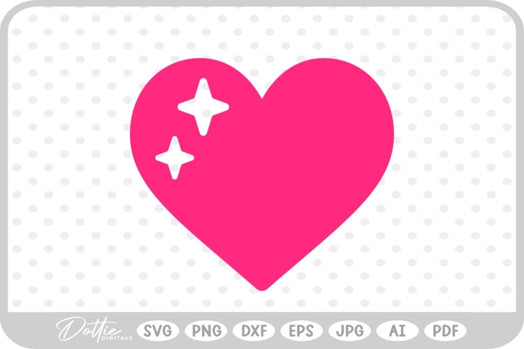 Sparkle Heart SVG PNG DXF