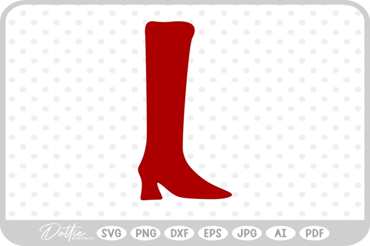 Tall Heeled Boot SVG PNG DXF