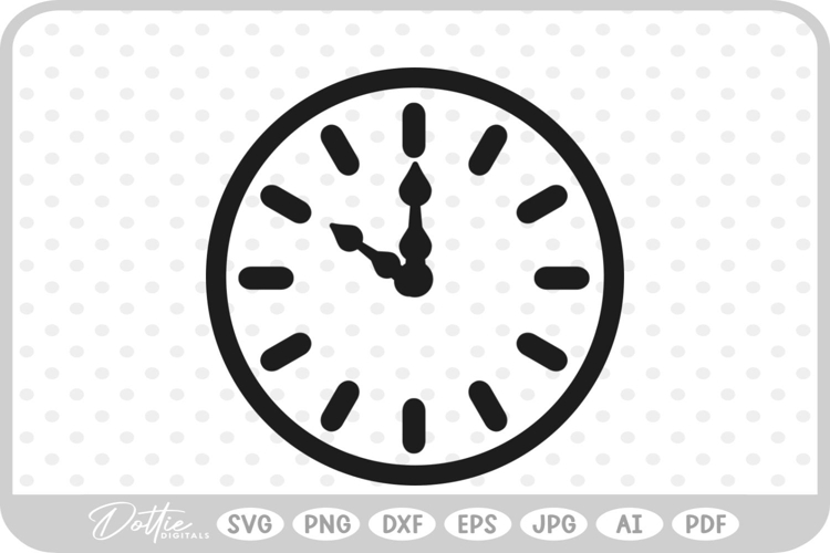 Clock SVG PNG DXF