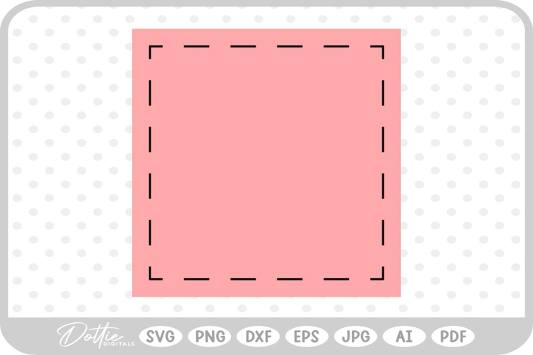 Dashed Square SVG PNG DXF example image 1