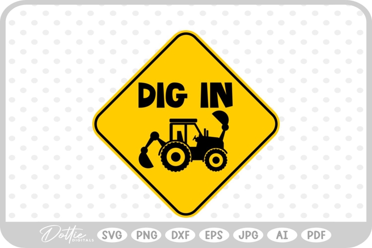 Birthday Dig In Work Warning Sign SVG PNG DXF
