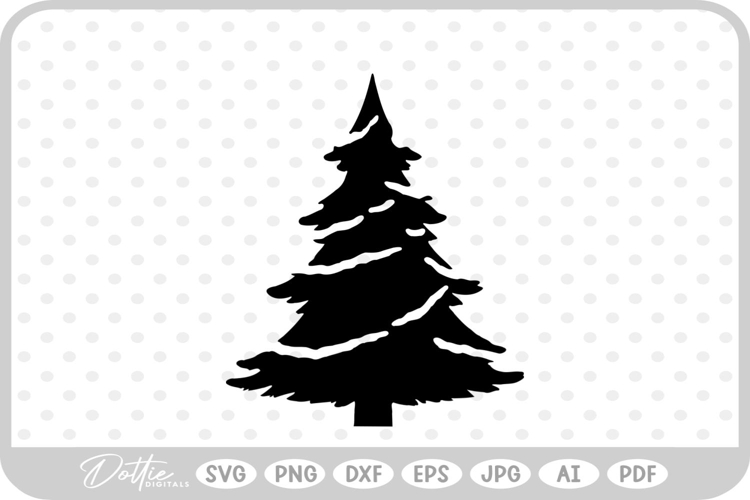 Realistic Tree Winter Snowy Christmas SVG PNG DXF