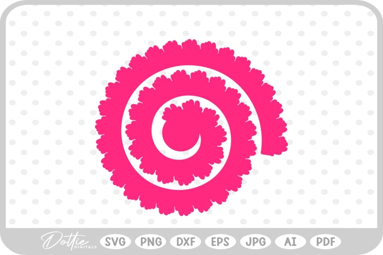 Rolled Flower SVG PNG DXF