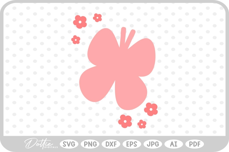 Flower Butterfly Cluster Silhouette Shape Doodle SVG PNG DXF