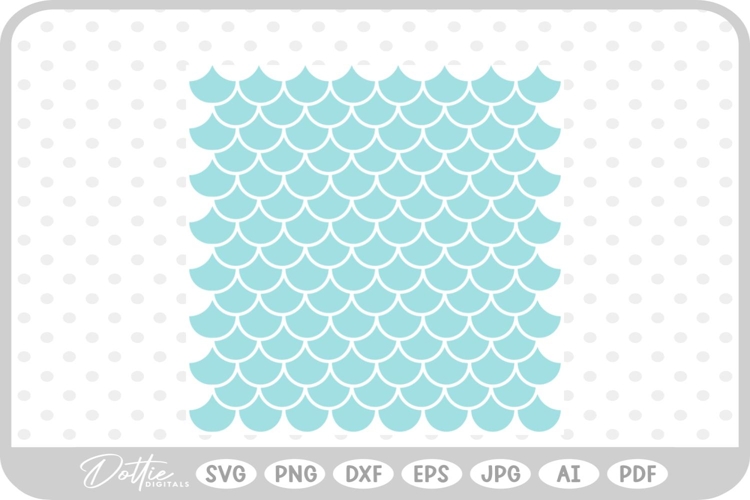 Mermaid Scale Pattern Fish SVG PNG DXF