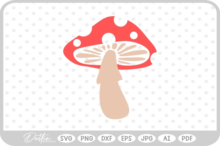 Mushroom Spotty Toadstool SVG PNG DXF