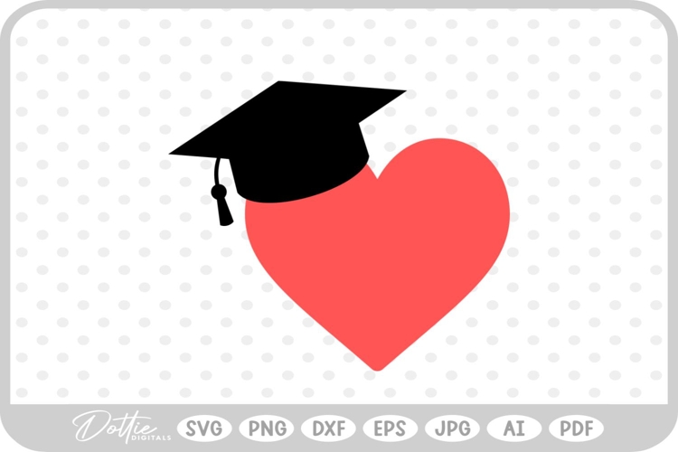 Graduation Heart SVG PNG DXF