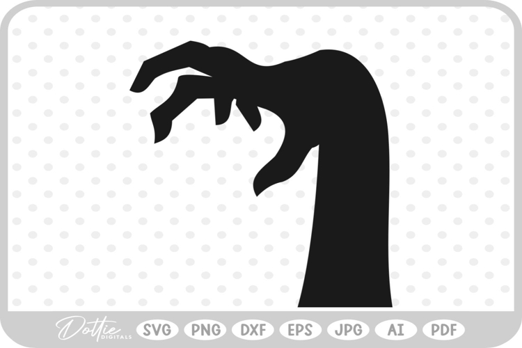 Zombie Hands Gravestone Halloween RIP Tomb SVG PNG DXF