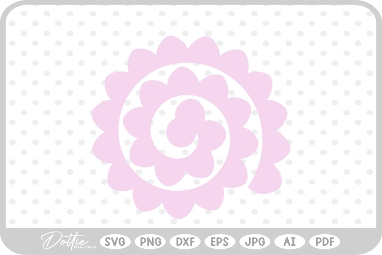 Rolled Flower Paper Craft SVG PNG DXF