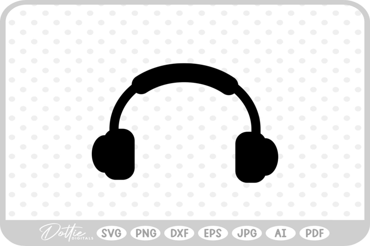 Headset Headphones Music Ear SVG PNG DXF