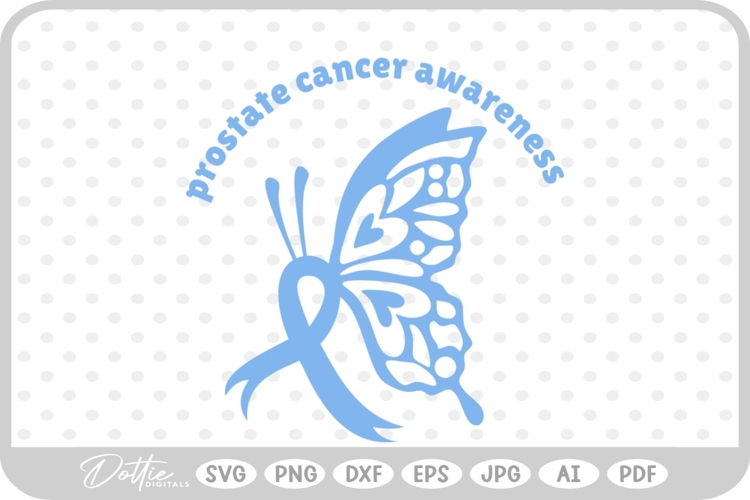 Prostate Cancer Awareness Ribbon Survivor Butterfly SVG PNG