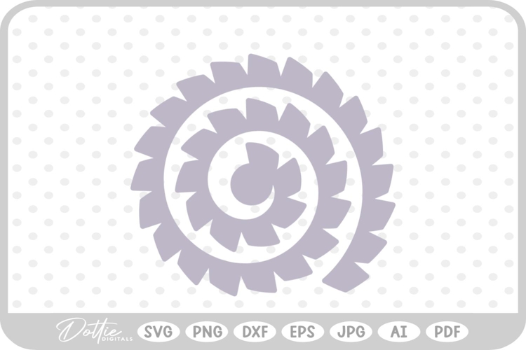 Rolled Flower Template SVG PNG DXF