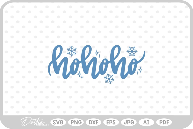 Ho Ho Ho Christmas Santa Quote Text Script SVG PNG DXF